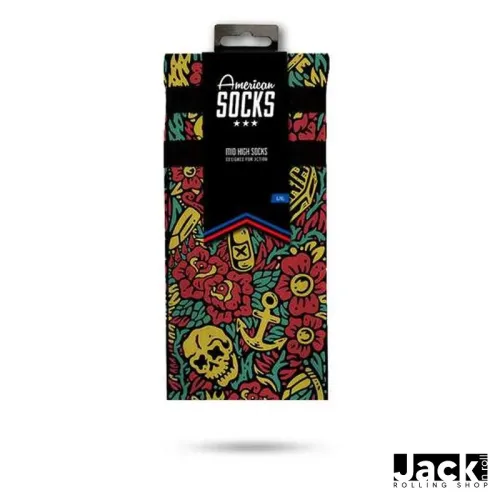 BOX AMERICANS SOCKS SIGNATURE - BURN