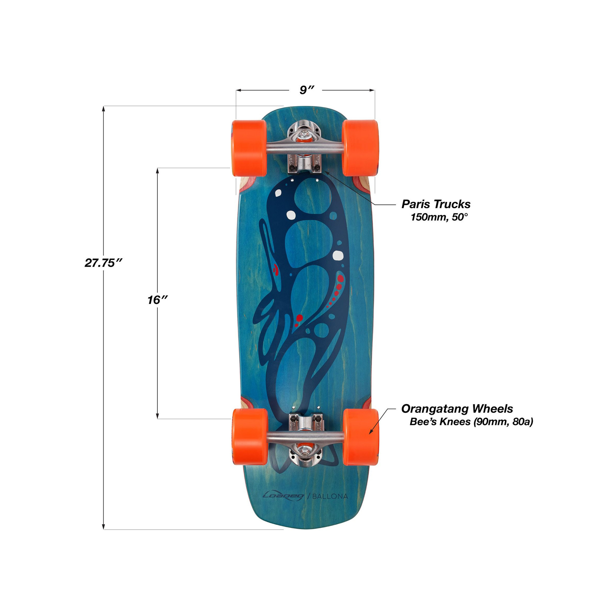 Cruiser Loaded Ballona Rumble Bee Moby 90mm Paris V3 | Jack'nRoll