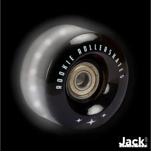 ROUES LUMINEUSES ROOKIE 58MM + ROULEMENTS - Noir transparent